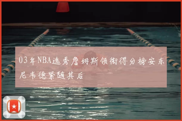 03年NBA选秀詹姆斯领衔得分榜安东尼韦德紧随其后